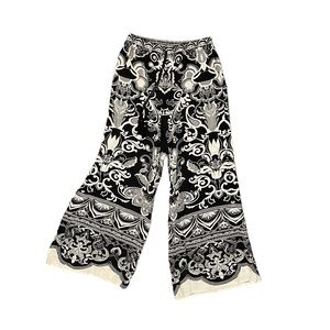 Flying Tomato Black & Cream Wide Leg Palazzo Pants